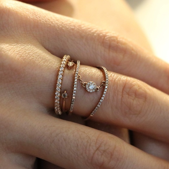 Diamond Eternity Stacking Band in 14K Rose Gold - Picture 5 of 6